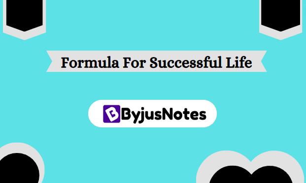 Formula For Successful Life